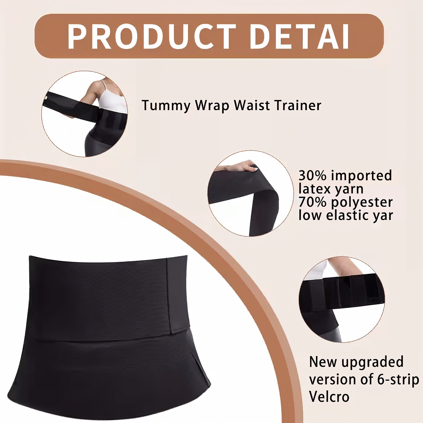 Strong tummy binding bandage belt post -partum waist trainer corset