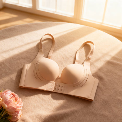 Lifestyle photoshoot of champagne Barely There Bra