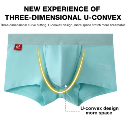 Light blue underwear with U-convex design on a white background