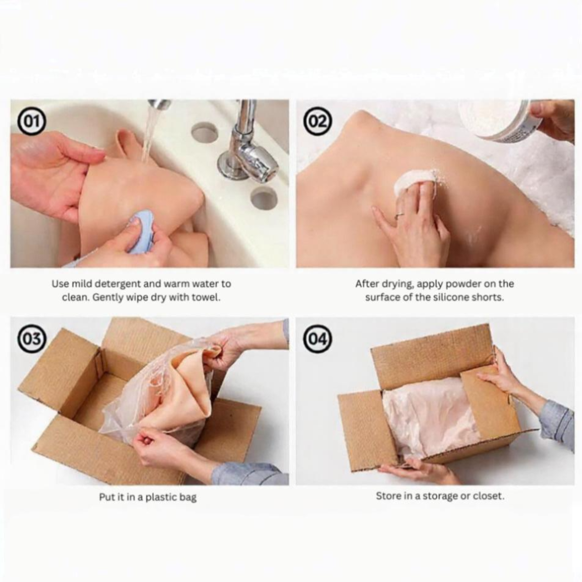 Secret_Curve_Silicon_BBL_Shapewear_Shorts - Care Instructions